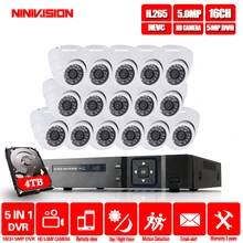 H.265+ 5MP Ultra HD 16CH DVR домашняя система видеонаблюдения 16 шт. Крытый Открытый 5MP EXIR камера ночного видения комплект видеонаблюдения