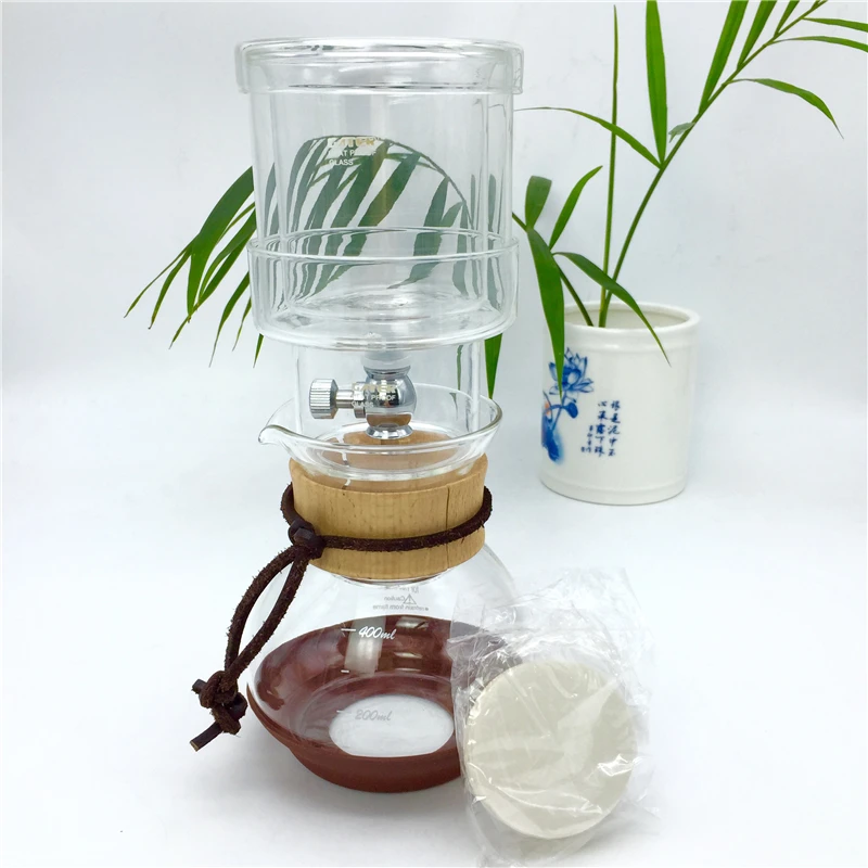Free shipping new percolators 400ML glass coffee pot / high quality filter coffee maker ice drip coffee filters tool China BD-2