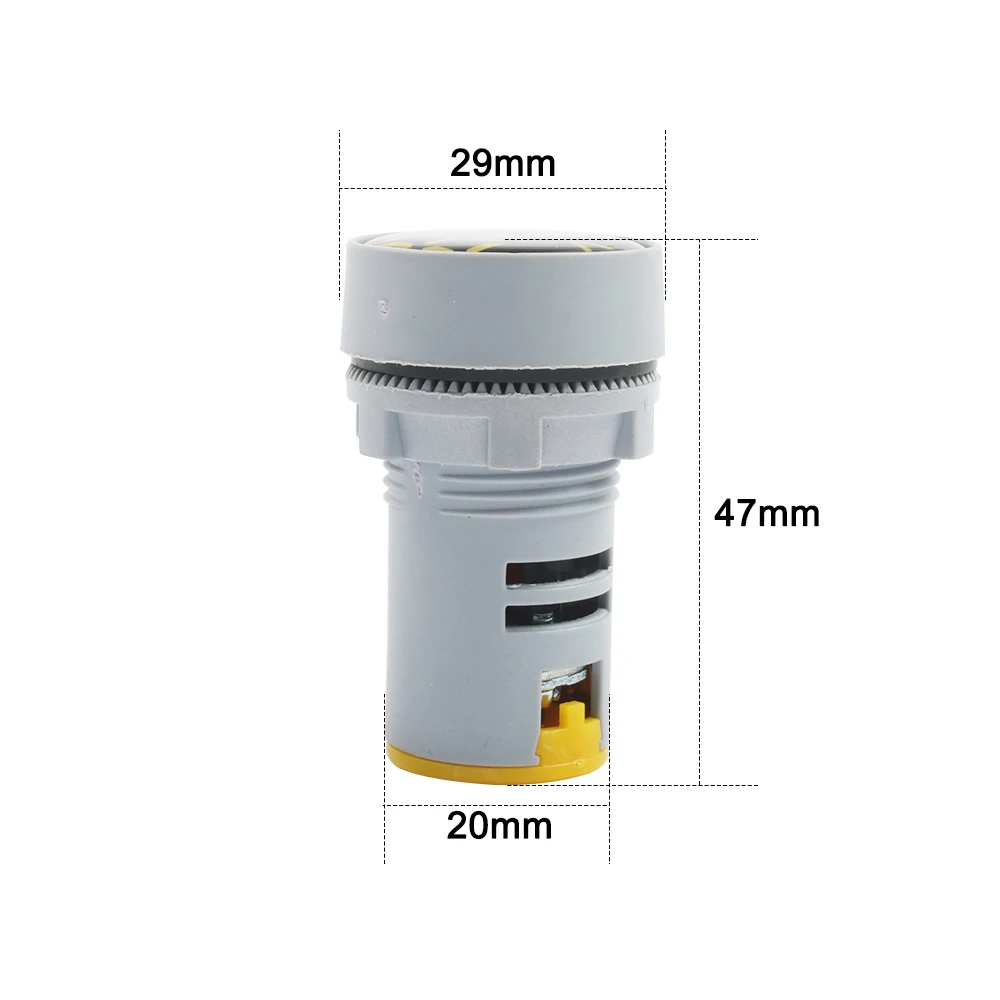 22 мм AC20-500V светодиодный мини круглый вольтметр измеритель напряжения индикатор пилотный светильник красный желтый зеленый синий белый цифровой