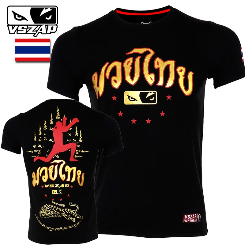 

VSZAP Tiger Muay Thai T Shirt Boxing MMA T Shirt Gym Tee Shirt Fighting Fighting Martial Arts Fitness Training Men Homme