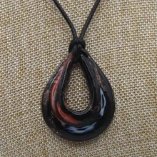 Горячая Распродажа, ручная работа, муранское золото, песок, лэмпворк, стеклянный кулон, ожерелье для женщин, свободный шнур