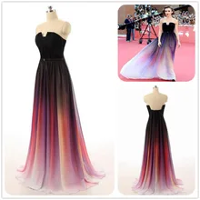 WAWY Long A-Line Evening Dresses Robe De Soiree Gradient Formal Prom Party Dresses Gowns Vestido De Festa w01