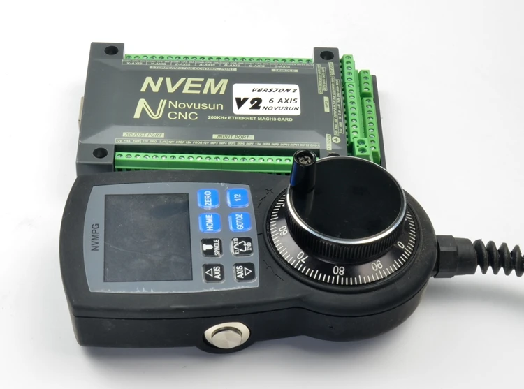 

The new Ethernet MACH3 interface board 3,4,5,6 axis control MACH MPG handle wheel with LCD