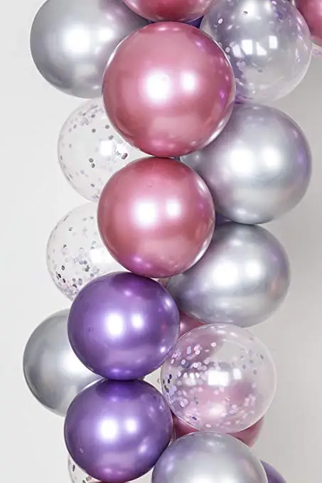 Purple Metallic Chrome Pink Silver Balloons Garland Arch Kit 62 Pcs Unicorn Theme Wedding&Birthday Decoration Globos Party