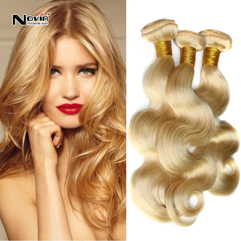 Brazilian Blonde Virgin Hair Body Wave 613 Platinum Blonde Hair Weft