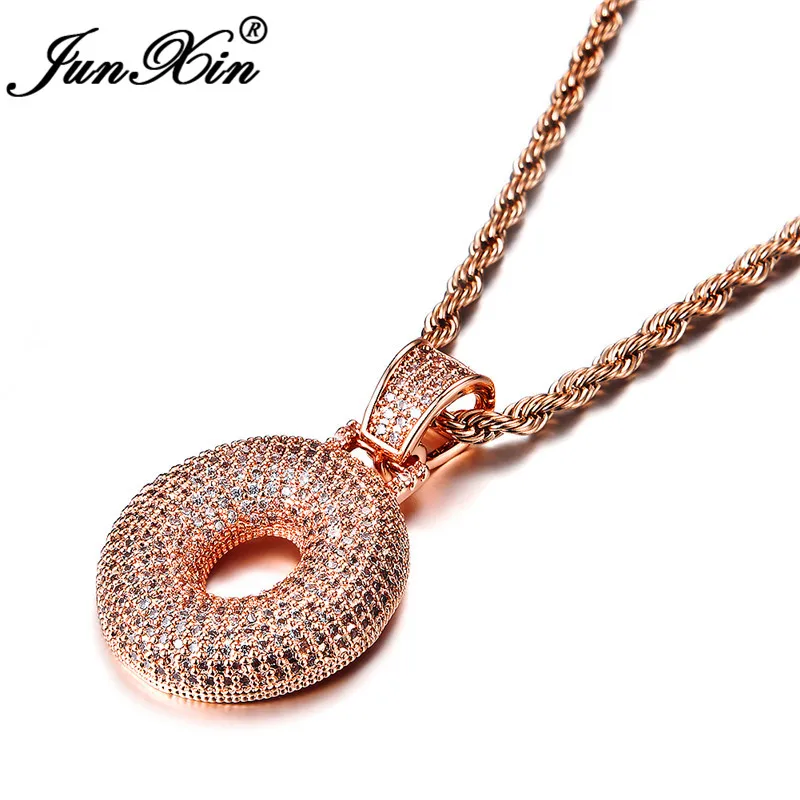 JUNXIN Boho полный камень O/P подвески-буквы для женщин серебро 925 пробы/однотонный цвет розовое золото Белый Циркон ожерелье с буквенными подвесками женский