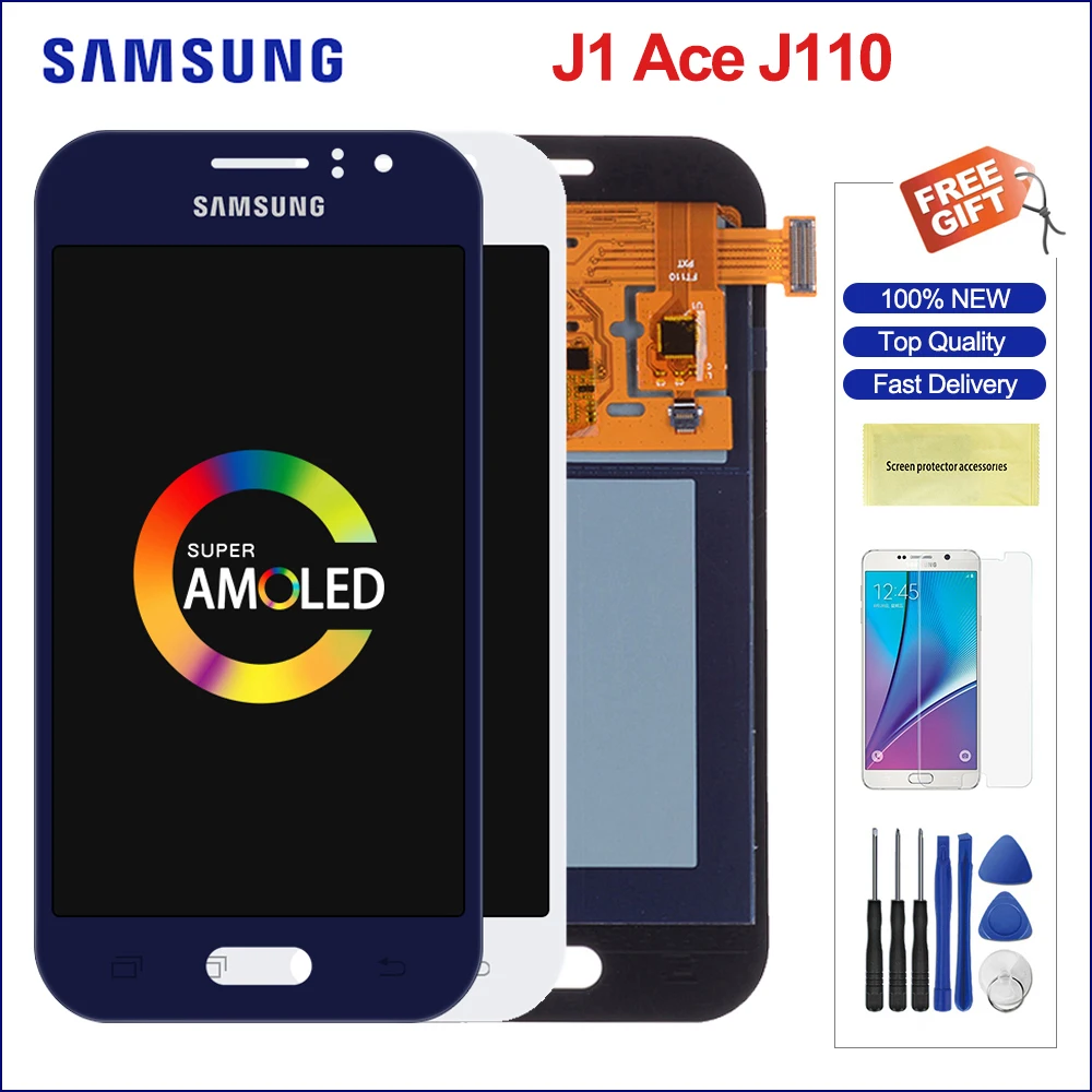 

J110 LCD For Samsung Galaxy J1 Ace SM-J110F J110H LCD Display Adjustable Brightness Touch Screen Digitizer Assembly Replacement