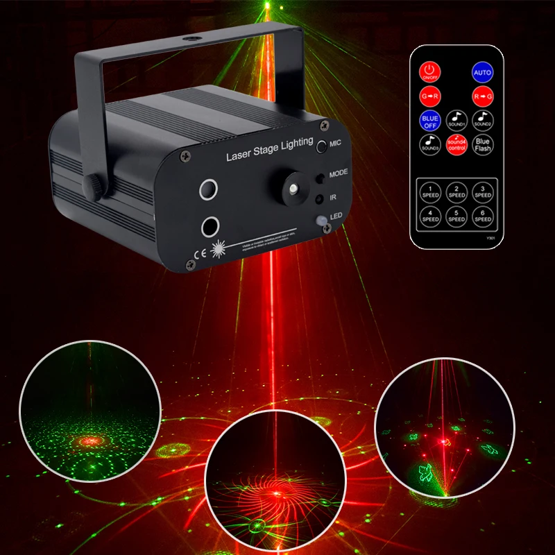 YSH dj light Laser Disco Lighting effect Mini Projector Light stobe led bar Party Lights Projector RGB Stage for Club ball part