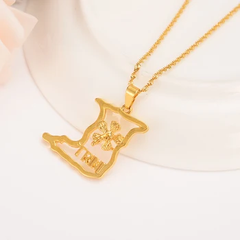 

gold color Trinidad and Tobago Map Flag Pendant and Necklace women girls boy men party Trendy Jewelry Gifts kids daily wear