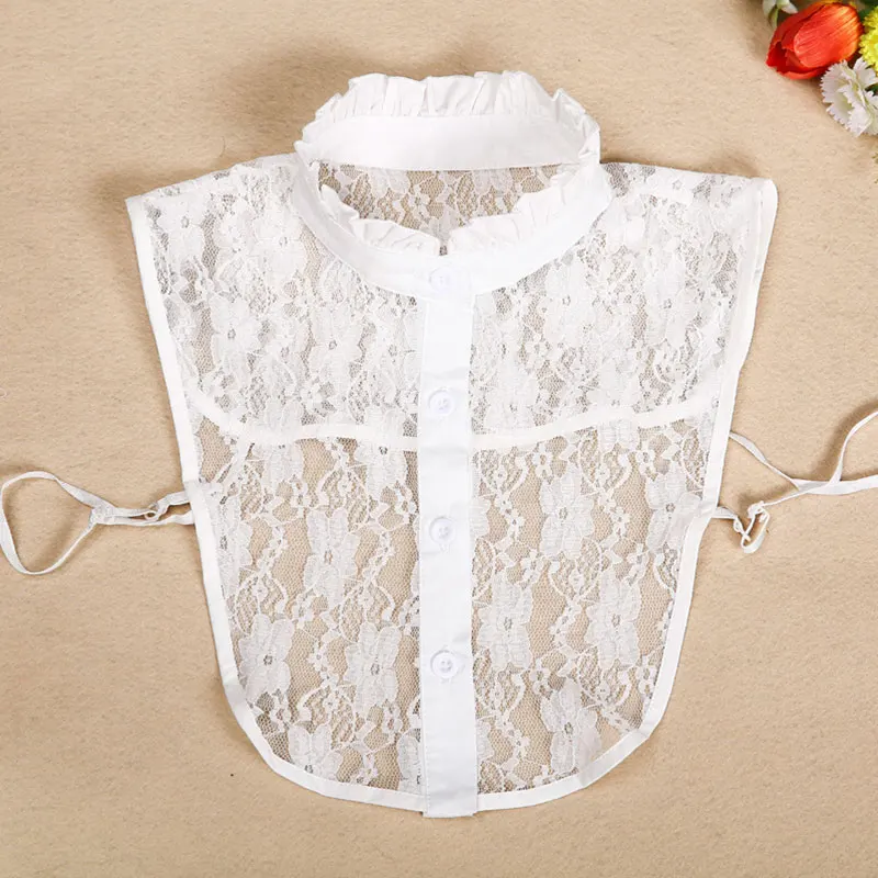 

Fashion Women Lace Ruffle Fake Collar Detachable Solid Choker Necklace Shirt Blouse Lapel False Top Ladies Clothes Accessori