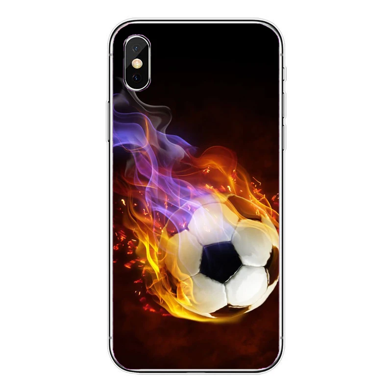 Футбольный мяч для горения воды Жесткий Чехол iPhone X 8 7 6 6S Plus 5S 5C SE|Чехлы-накладки| |
