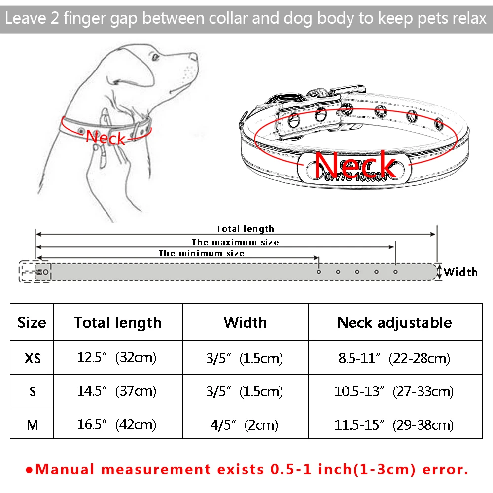 Персонализированные кожаные ошейники для собак, регулируемый Мягкий индивидуальный ошейник для питомцев с именем ID, гравировка для маленьких, средних и больших собак, кошек