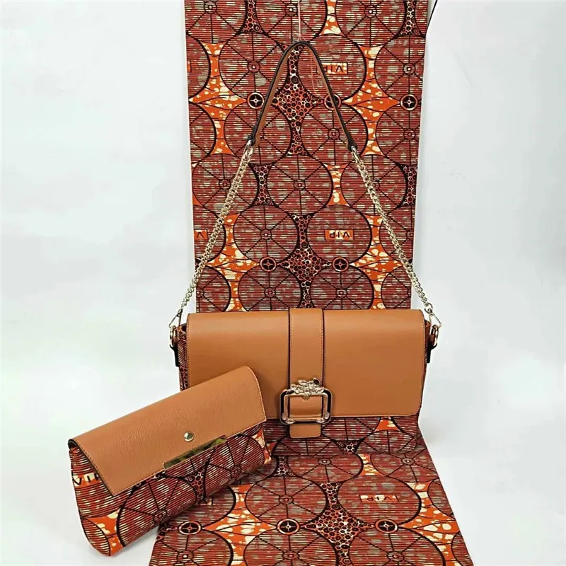 

New arrival African wax bags 3 pieces/set,high quality woman shoulder bag with 6 yards real Hollandai' wax fabric !ybg122409