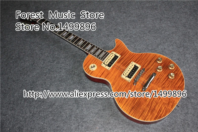 

Hot Selling Slash Signature Artist Model LP Standard Guitars Electric China Orange Tiger Flame Finish Guitarra In Stock