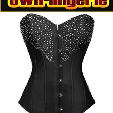 Модный атласный корсет с блестками для коррекции фигуры, Черный корсет с бусинами на крючках со шнуровкой на спине, женская одежда