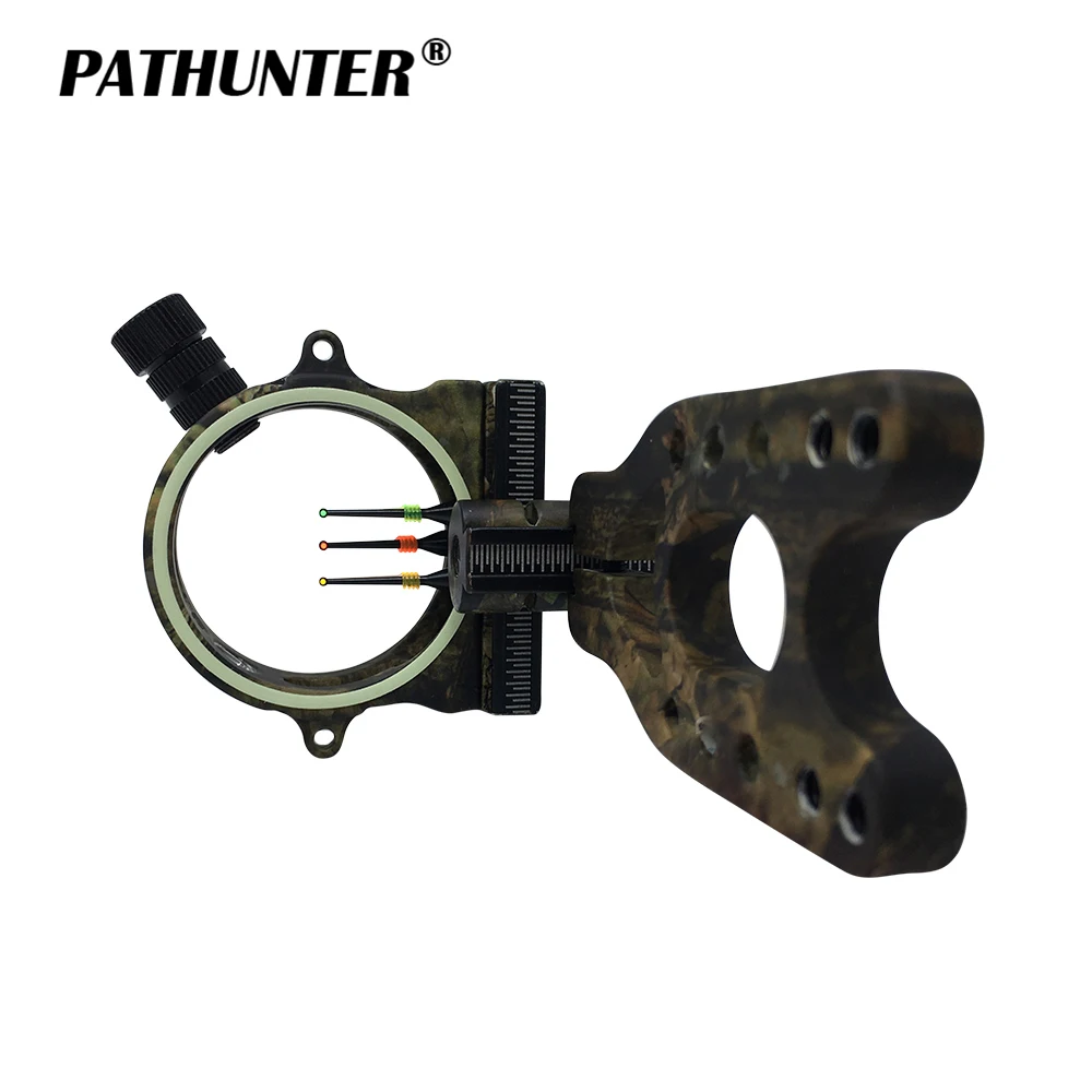 

PATHUNTER Bow Sight 3-PIN 0.019''W/Light Fiber Optic LED Light Sight Archery Bow Hunting Accessories Drop Shipping