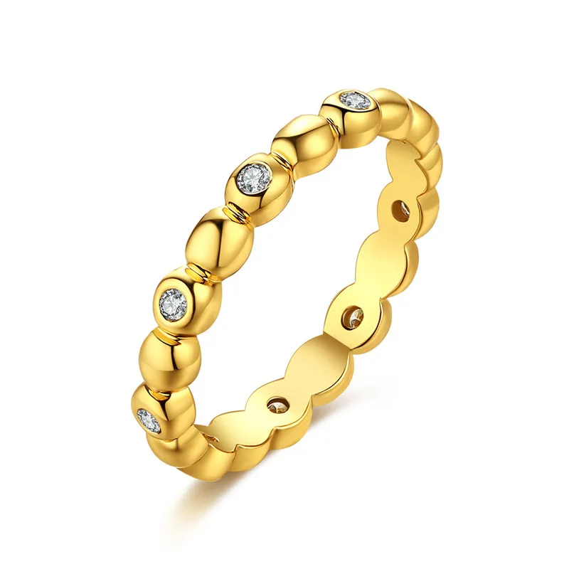 KJ rings of KJ CR440 A, Eternity fine jewelry ring yellow gold color in