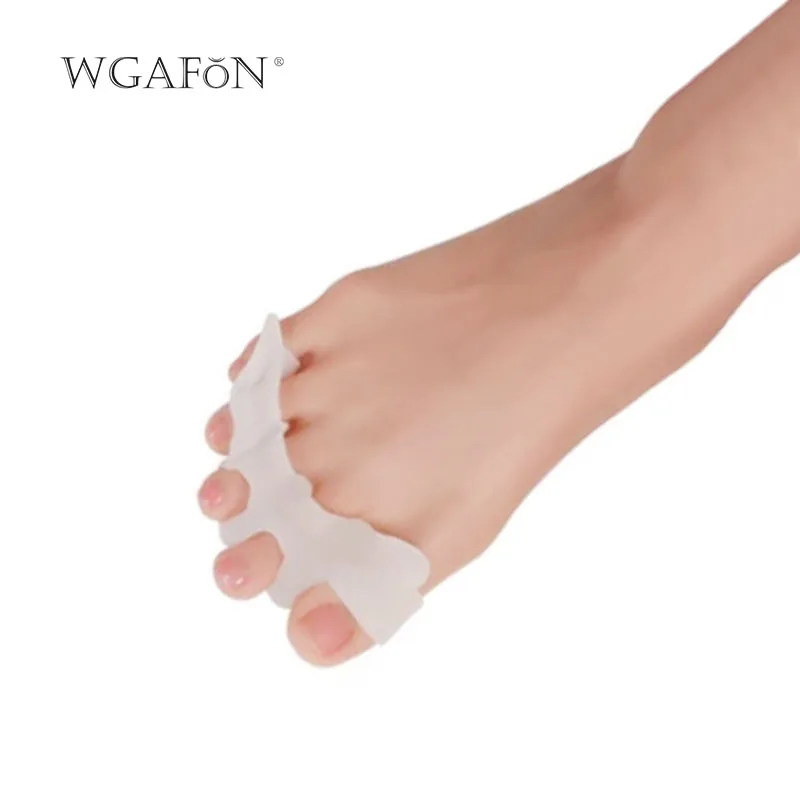 WGAFON 1 pair Yoga 5 ring toe separator silica gel Toe orthodontic care