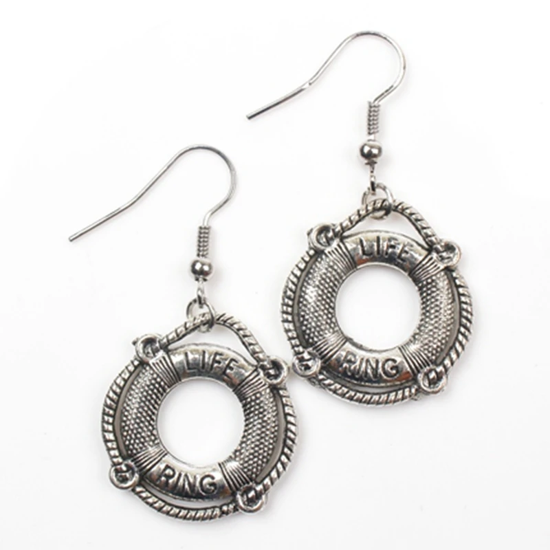 925 Sterling Silver Women Circle Wheel Dangle Earrings Vintage Style Jewelry 