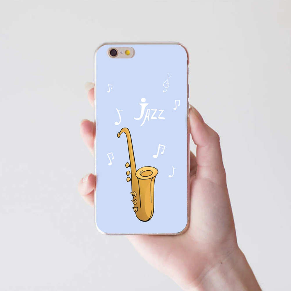Fashion Jazz Saxophone Phone Case Cover for iPhone 6 7 7 Plusin Half