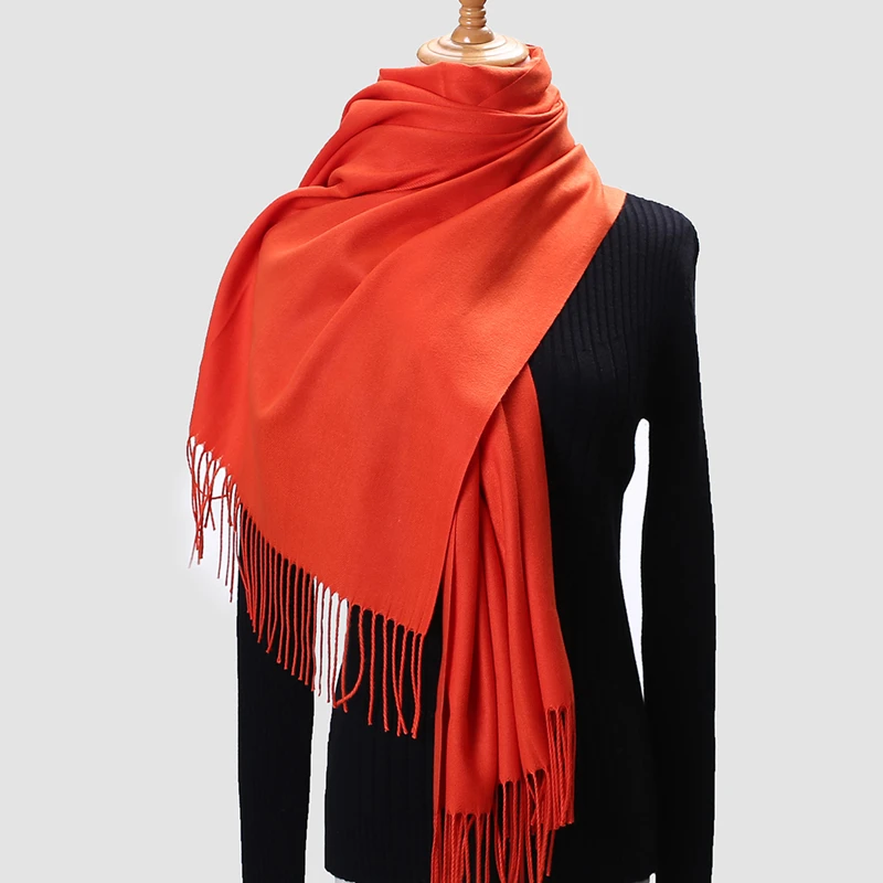 

2019 winter scarf for women long warm cashmere scarves hijab solid lady shawl wrap female pashmina bandana head scarfs echarpe