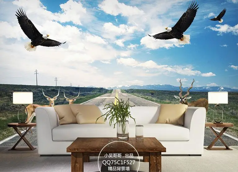 Custom photo wallpaper for walls 3 d wall murals Highway fawn animals mural background decor living room | Обустройство дома