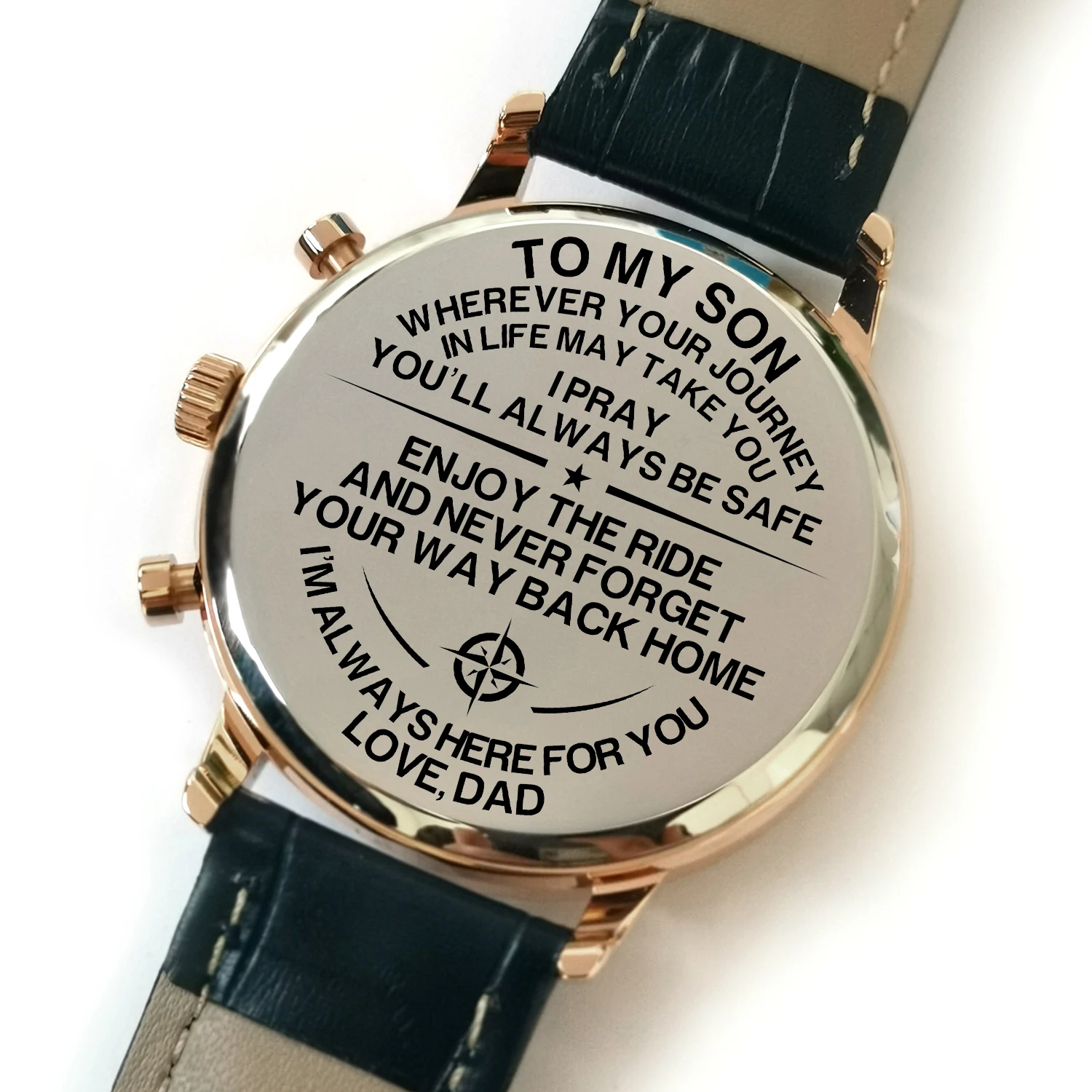 K4500-9 Dad To My Son,, часы с гравировкой, календарь, 24 часа, аналоговые Мужские часы Dail, военные подарки для семьи