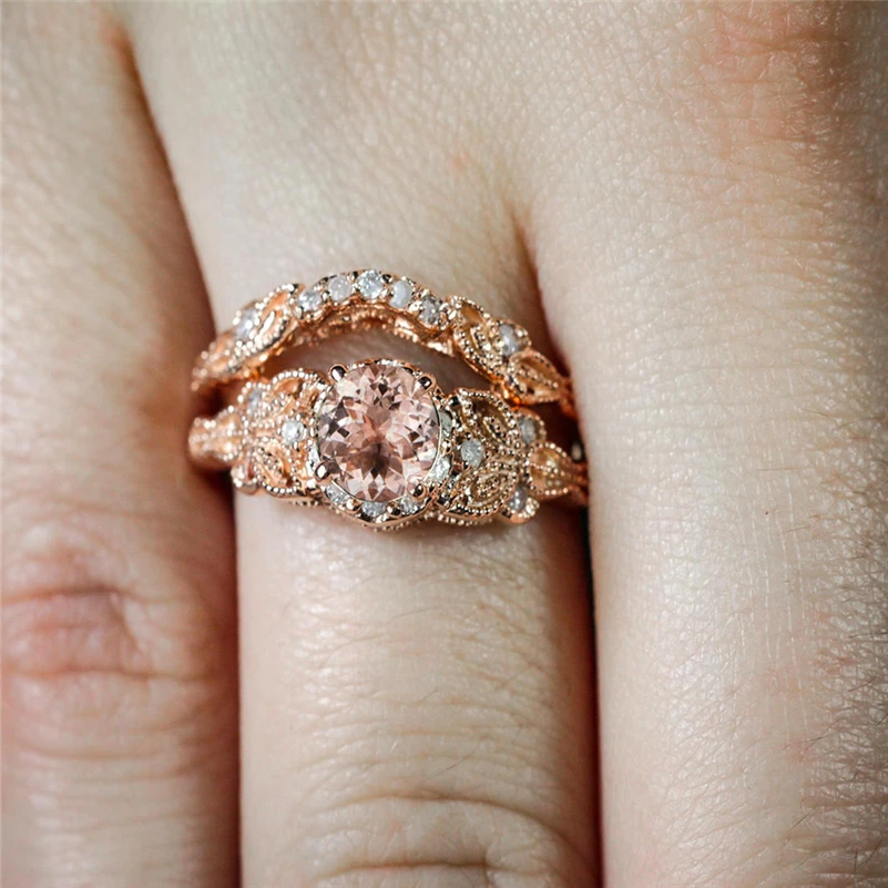 

14 Rose Gold Microinlaid Zircon Engagement Rings for Females Anillos De Diamond Peridot Gemstone Bizuteria Diamante Jewelry Ring