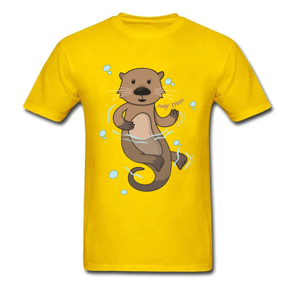 Otter Apparel T-shirts Custom Short Sleeve 2018 Popular Round Neck 100% Cotton Tops Shirts Casual Tee-Shirt for Men Lovers Day Otter Apparel yellow