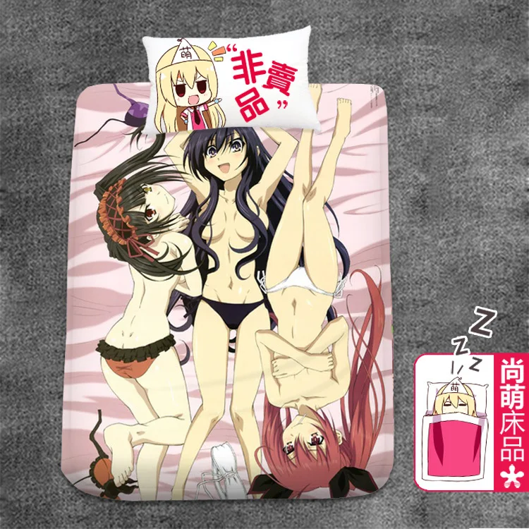 

Anime Cartoon Date A Live Natural Wool Cloth With Soft Nap flat sheet bed sheet top sheet 150*200cm No.88855