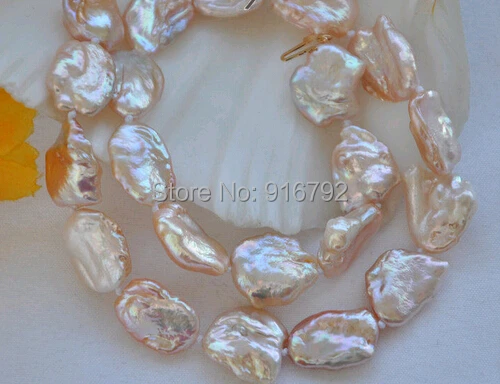 

Wholesale hot >>>>> pink baroque keshi reborn freshwater pearl necklace 16inch
