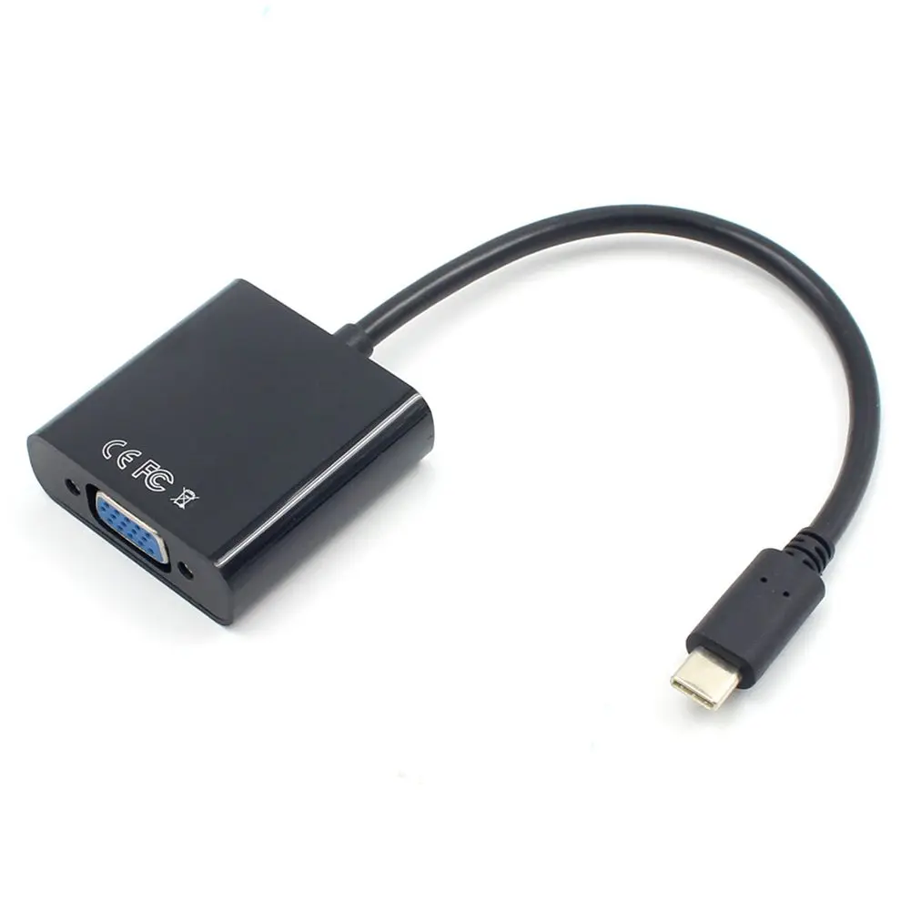 USB3.1 Тип C к VGA Кабель-адаптер USB-C мужчин и женщин VGA видео передачи конвертер 1080P для Macbook 12 дюймов