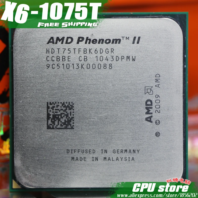 Процессор AMD Phenom II X6 1075T cpu шестиядерный(3,0 ГГц/6 м/125 Вт) Socket AM3 AM2+ 938 pin(Рабочая) 1055T 1075