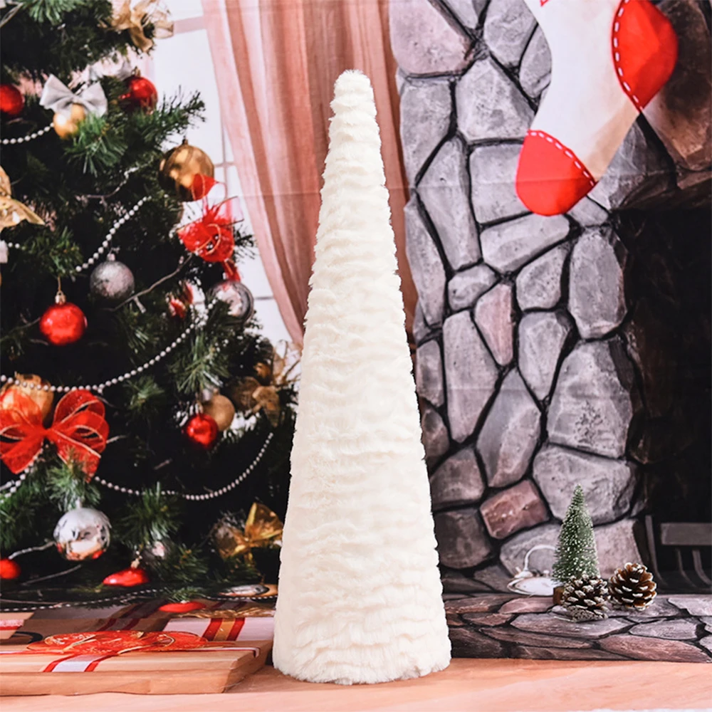 

Santa Tree Plush Ornament Artificial Xmas Tree Mini Snow White Beautiful Christmas Tree Drop Shipping