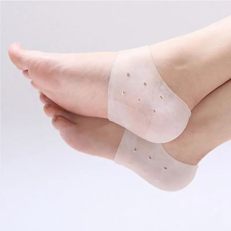 Носки гигиенические Силиконовая полоска от натирания на пятку протектор боль в пятке мужчины женщины Анти-трещин носки Уход за кожей ног протекторы анти трещины - Цвет: Clear
