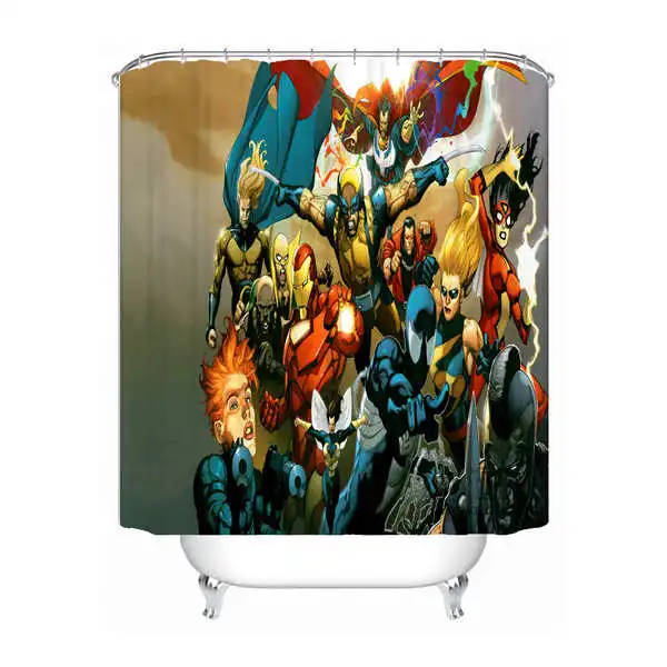 Пользовательские Мстители, герой Marvel водонепроницаемый Душ занавес для дома ванной комнаты s крючки полиэстер ткань разные размеры#0421-sohu-09 - Цвет: Shower Curtain