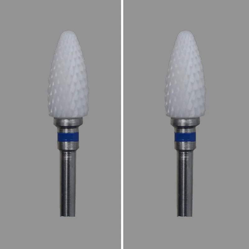 2pcs Bullet Shape White Zirconia Ceramic Dental Lab Burs Double Coarse