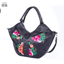 Женская Роскошная сумка-хобо из натуральной коровьей кожи, национальная вышитая сумка-мессенджер, сумка через плечо, женская сумка Bolsas