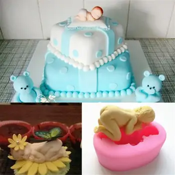 

Dropshipping Cute Baby Shape Fondant Cake Baking Jelly Mold Liquid Silicone Rubber Mold Handmade Soap Mold Tool Cookie Tools