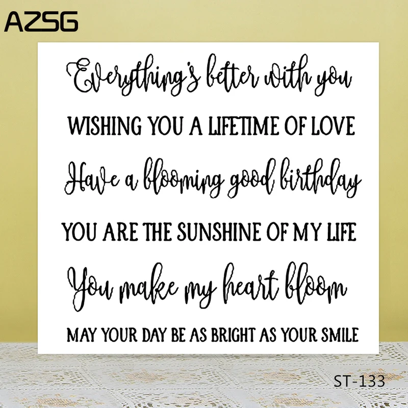 

AZSG Multiple Fonts Clear Stamps For DIY Scrapbooking Decorative Card making Craft Fun Decoration Supplies 10x10cm
