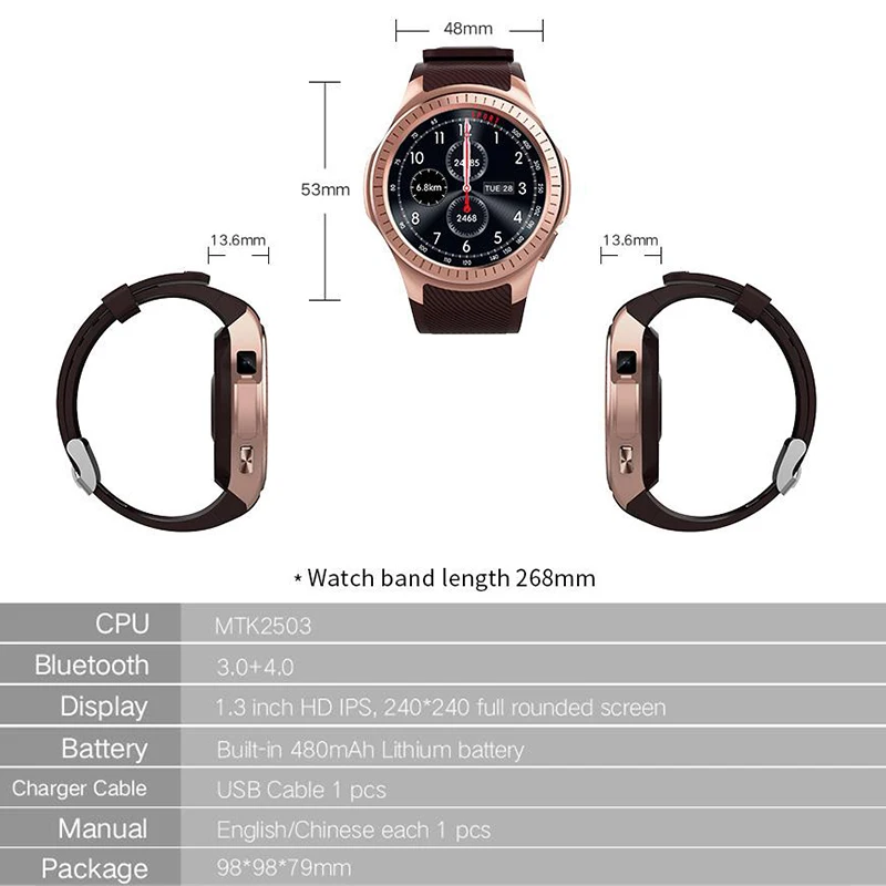 In Stock Makibes G05 Men's GPS Watches Color Screen Smart Watches 500mAh multi-sports Answer calls Support SIM TF card Bluetooth