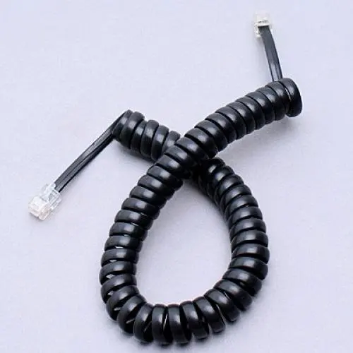 

2 m Black Telephone Extension Coil Cable Cord