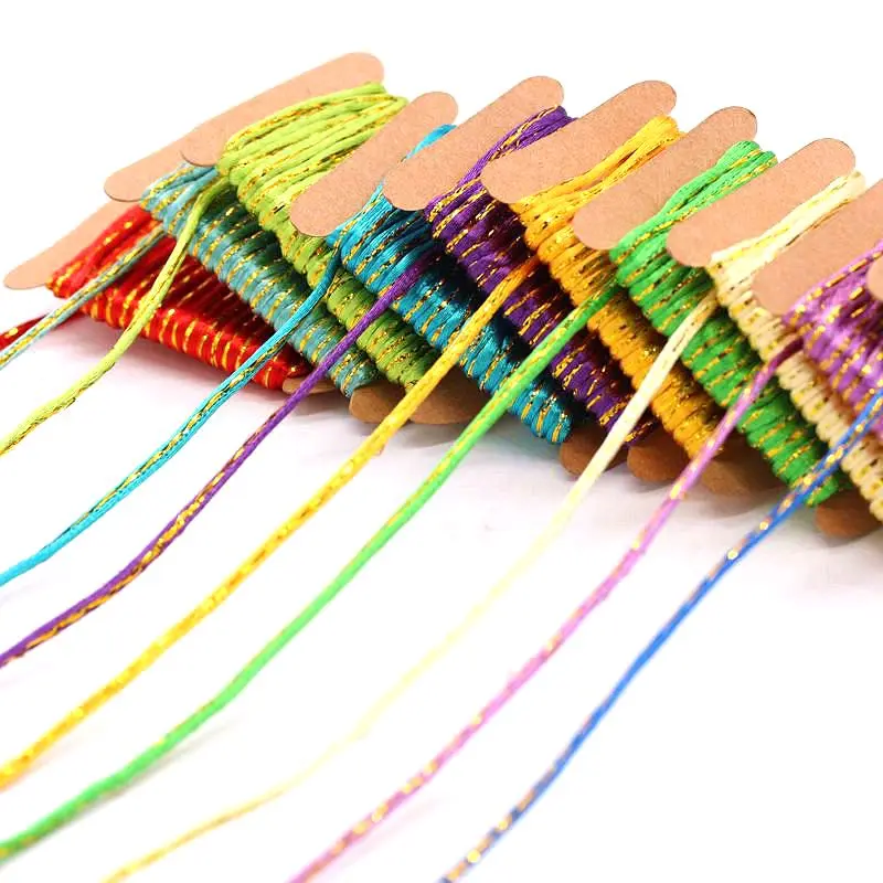 

5M / diameter 2MM round two-color rope DIY hand-woven color matching color gift wrapping scissors wedding birthday party decorat