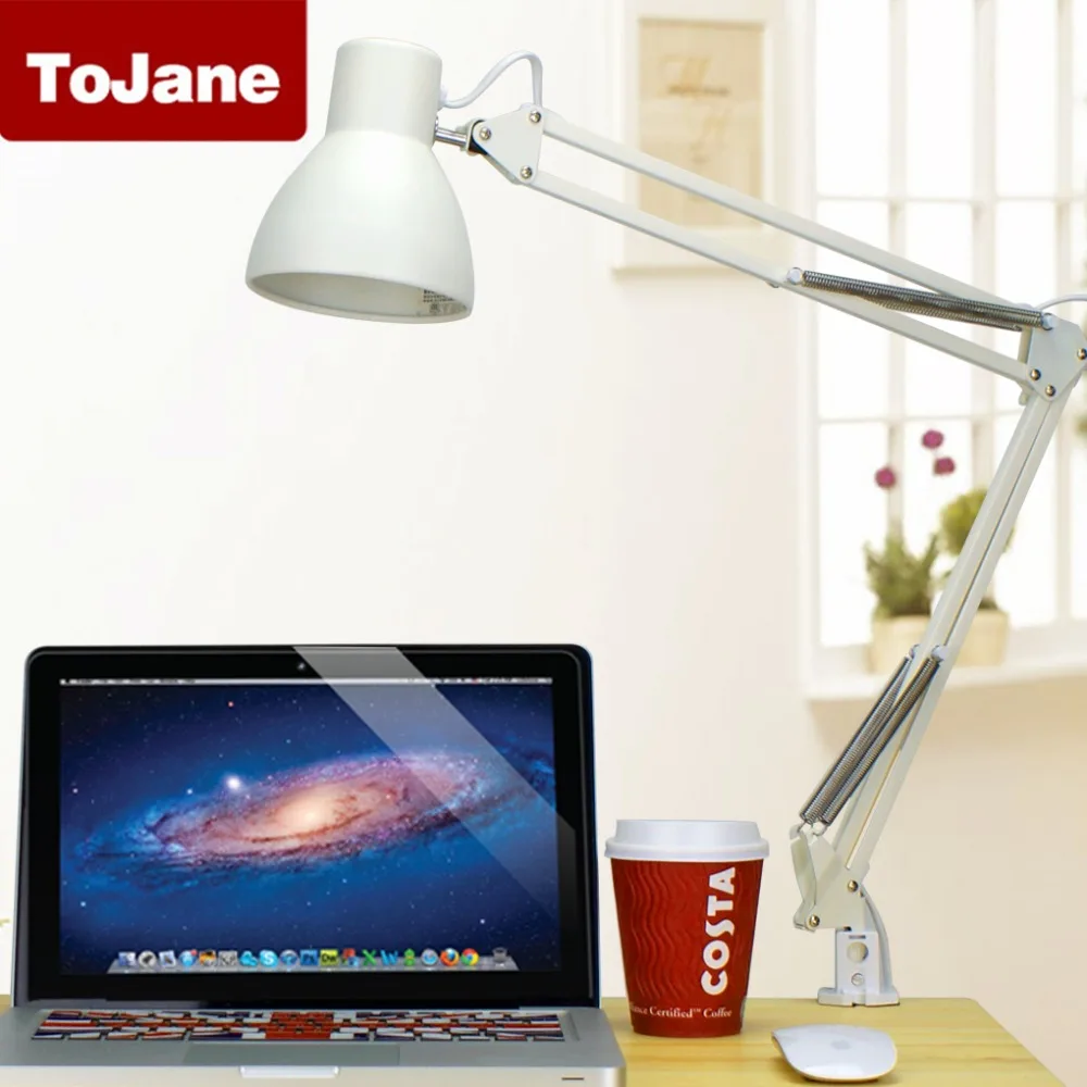 

LED Desk Lamp Clip Lamp ToJane TG801 Swing Arm Lamp with Clamp Good for eyes Table Lamp