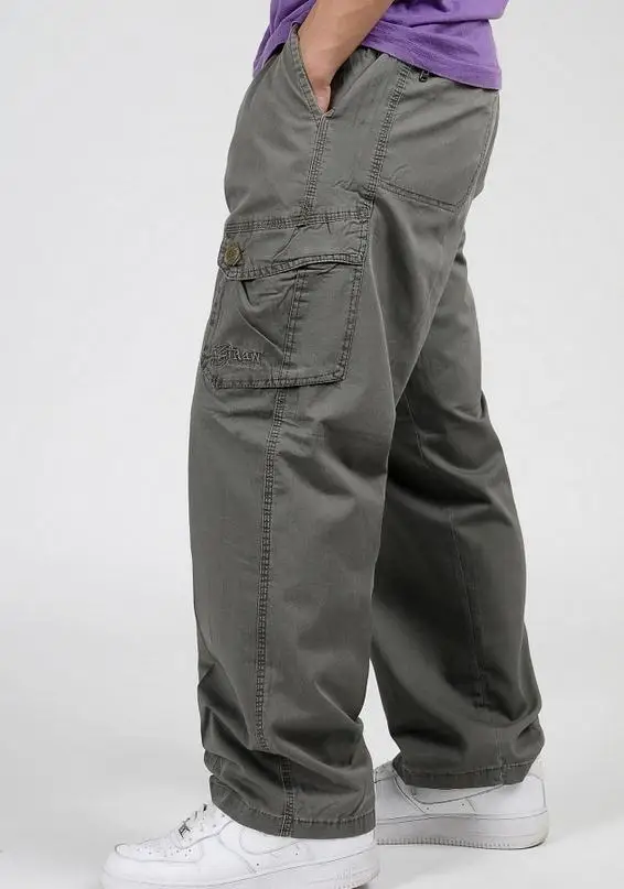 Мужские брюки-карго размера плюс XL 2XL 3XL 4XL 5XL 6XL, весенние мужские свободные брюки в стиле хип-хоп