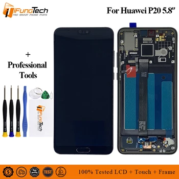 

LCD with Sensor Fingerprint with Frame For Huawei P20 LCD Screen display 5.8" For Huawei P20 touch Digitizer display ML-AL00