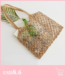 Летняя женская сумка ручной работы, Пляжная Плетеная соломенная сумка для девушек, пляжная сумка из ротанга, соломенные сумки для женщин