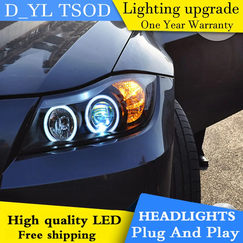 D_YL автомобильный Стайлинг для E90 318i 320i 325 фары 2005 2012 светодиодный ные DRL линзы