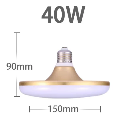 Светодиодная лампа E27, 220 В, светодиодная лампа, светильник 15 Вт, 20 Вт, 30 Вт, 40 Вт, 50 Вт, 60 Вт, мощная ампула, Bombillas, Светодиодный точечный светильник для дома, светильник, холодный белый цвет - Испускаемый цвет: Golden 40W