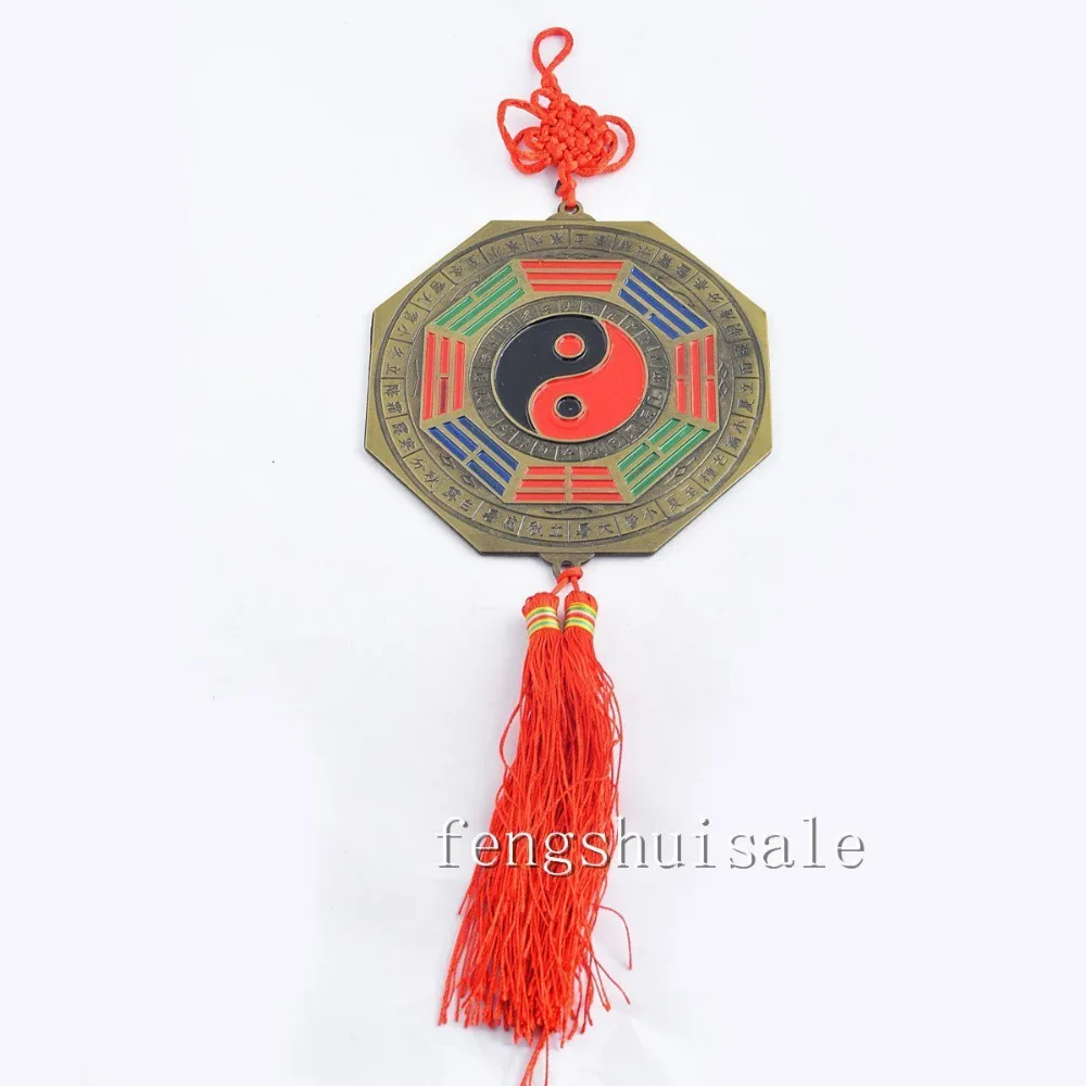 

Big Feng Shui Bagua Mirror Tessal Ying Yang Charm W Free Red String Bracelet W1651